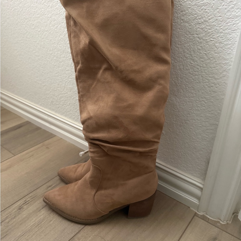Madden Girl Tan Knee-High Boots